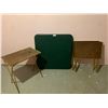 Image 1 : Four Vintage TV Trays with Vintage Folding Card Table
