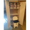 Image 2 : White Laundry Cabinet (59" x 24" x 13"), with Wastebasket, and 3 Sets Stor-It Bags (New in Box)