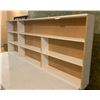 Image 2 : White Wooden DVD Shelf (71" x 28" x 6") and Brown Wood Bookcase (61" x 32" x 16")