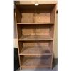Image 3 : White Wooden DVD Shelf (71" x 28" x 6") and Brown Wood Bookcase (61" x 32" x 16")