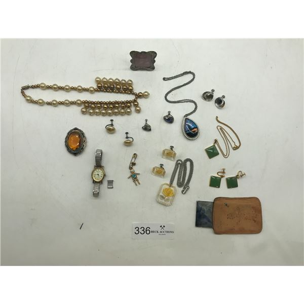 Assorted Sterling Silver And Costume Jewlery And Accessories