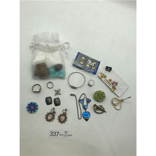 Assorted Sterling Silver And Costume Jewlery And Accessories