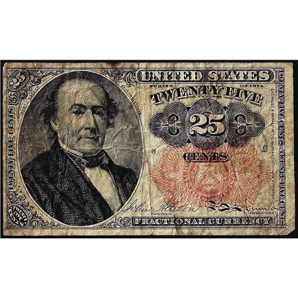 1874 Fifth Issue Twenty Five Cents Fractional Currency Note