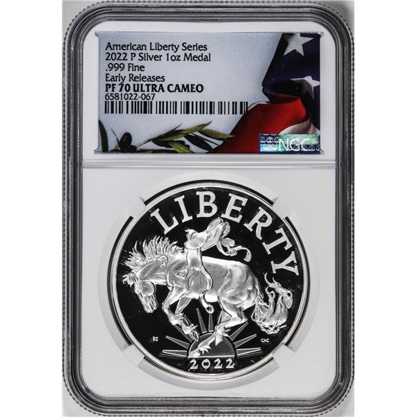 2022-P Liberty Series 1oz Silver Medal NGC PF70 Ultra Cameo Early Releases