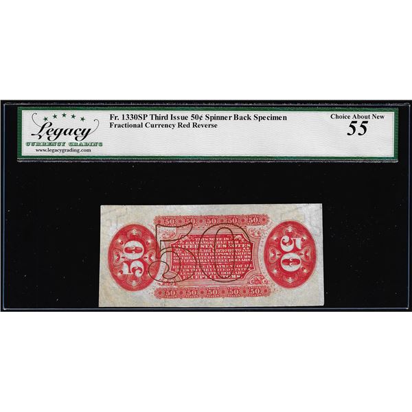 Specimen Third Issue Fifty Cents Fractional Note Fr.1330SP Legacy Choice About New 55
