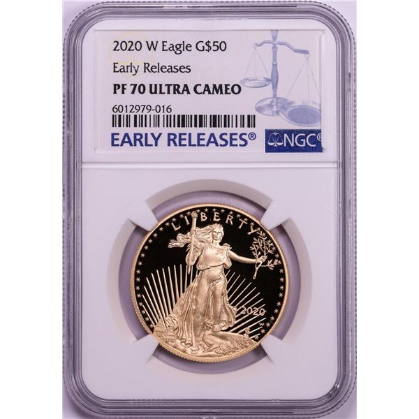 2020-W $50 Proof American Gold Eagle Coin NGC PF70 Ultra Cameo Early Releases