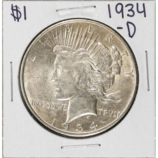 1934-D $1 Peace Silver Dollar Coin