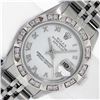 Image 1 : Rolex Ladies Stainless White Roman Pyramid Diamond Datejust Wristwatch