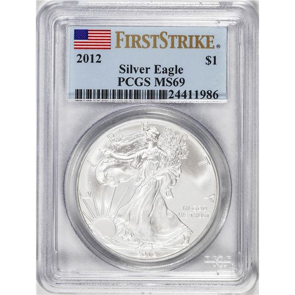 2012 $1 American Silver Eagle Coin PCGS MS69 First Strike