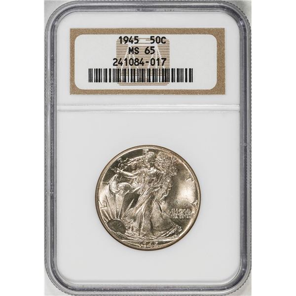 1945 Walking Liberty Half Dollar Coin NGC MS65