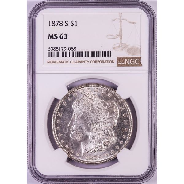 1878-S $1 Morgan Silver Dollar Coin NGC MS63