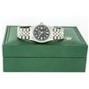 Image 8 : Rolex Men's Stainless Black Diamond Datejust Wristwatch Oyster Perpetual