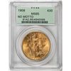 Image 1 : 1908 No Motto $20 St. Gaudens Double Eagle Gold Coin PCGS MS65 Old Green Label