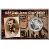 Image 1 : 1882-S $1 Morgan Silver Dollar Coin with Jesse James Commemorative Card