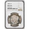Image 1 : 1884 $1 Morgan Silver Dollar Coin NGC MS62PL
