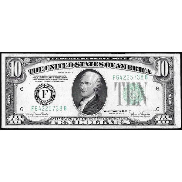 1934D $10 Federal Reserve Note Atlanta