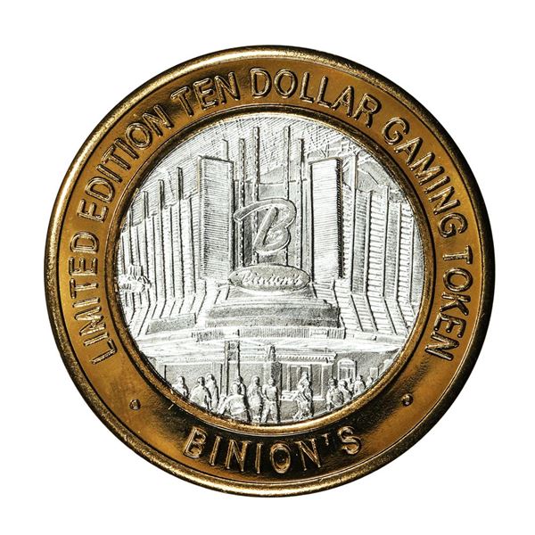 .999 Silver Binion's Las Vegas, Nevada $10 Casino Limited Edition Gaming Token