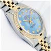 Image 7 : Rolex Men's Two Tone Diamond & Sapphire Datejust Wristwatch