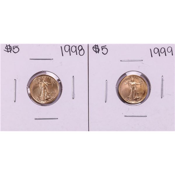 Lot of 1998-1999 $5 American Gold Eagle Coins