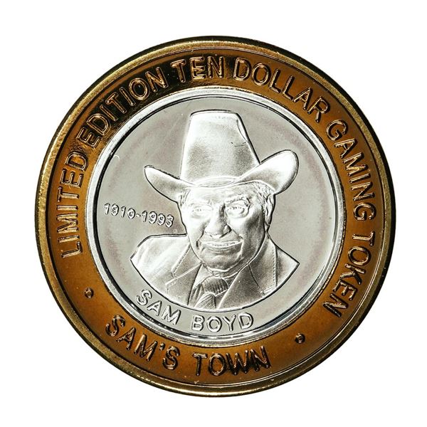 .999 Silver Sam's Town Las Vegas, Nevada $10 Casino Limited Edition Gaming Token
