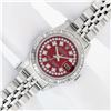 Image 2 : Rolex Ladies Stainless Steel Red 2.25 ctw Diamond Datejust Wristwatch
