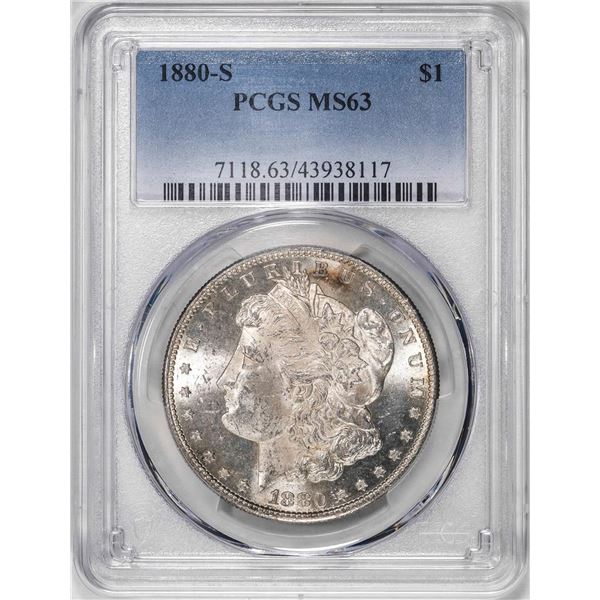 1880-S $1 Morgan Silver Dollar Coin PCGS MS63