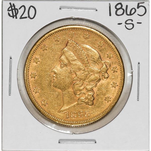 1865-S Type 1 $20 Liberty Head Double Eagle Gold Coin