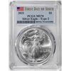 Image 1 : 2021 Type 2 $1 American Silver Eagle Coin PCGS MS70 First Day of Issue