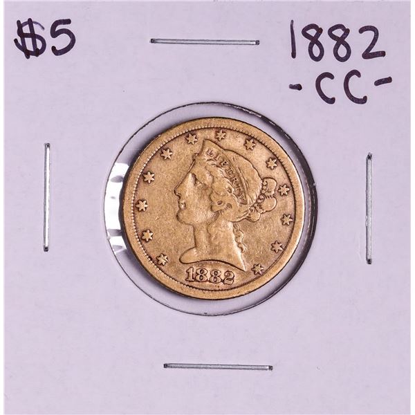 1882-CC $5 Liberty Head Half Eagle Gold Coin