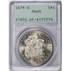 Image 1 : 1879-S $1 Morgan Silver Dollar Coin PCGS MS65 Green Rattler Holder