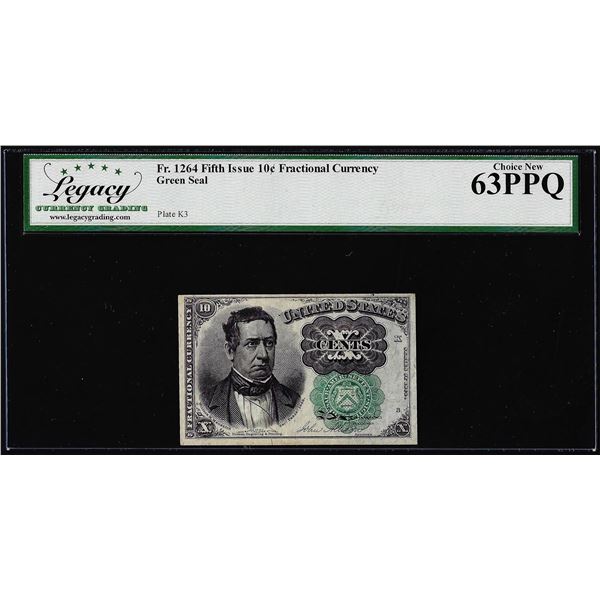 1874 Fifth Issue 10 Cent Fractional Currency Note Fr.1264 Legacy Choice New 63PPQ
