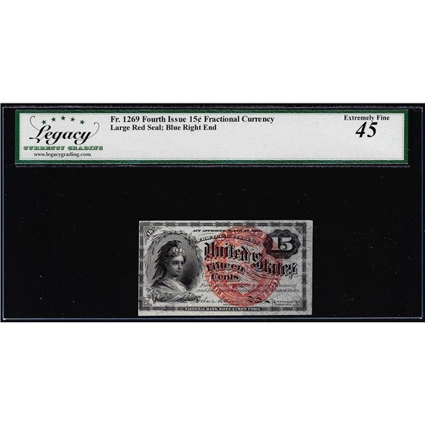 1863 Fourth Issue Fifteen Cents Fractional Note Fr.1269 Legacy Extremely Fine 45