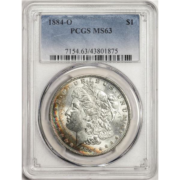 1884-O $1 Morgan Silver Dollar Coin PCGS MS63 Amazing Toning