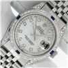 Image 1 : Rolex Men's Stainless Steel MOP Diamond & Sapphire Datejust Wristwatch