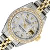 Image 1 : Rolex Ladies Two Tone Mother of Pearl Diamond Datejust Wristwatch