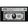 Image 1 : 1928B $20 Federal Reserve Note Kansas City Fr.2052-J PMG Choice Uncirculated 63EPQ