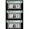 Image 1 : (3) Consecutive 1935G No Motto $1 Silver Certificate Notes PMG Gem Uncirculated 66EPQ