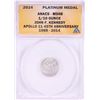 2014 Proof 1/10 oz Platinum JFK Apollo 11 Anniversary Medal ANACS MS68