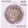 Image 1 : 1908 Mo AM Mexico Un Peso Silver Coin