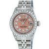 Image 1 : Rolex Ladies Stainless Steel Salmon Diamond Quickset Datejust Wristwatch