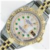 Image 1 : Rolex Ladies Two Tone Diamond and Emerald Datejust Wristwatch