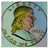 Image 1 : Steve Kaufman (1960-2010) "1962 Liberty Coin" Limited Edition Serigraph on Canvas