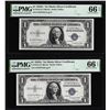 Image 1 : (2) Consecutive 1935G No Motto $1 Silver Certificate Notes PMG Gem Uncirculated 66EPQ