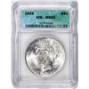 Image 1 : 1922 $1 Peace Silver Dollar Coin ICG MS63