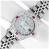 Image 2 : Rolex Ladies Stainless Steel Quickset MOP Diamond & Ruby Datejust Wristwatch