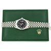 Image 3 : Rolex Men's Stainless Steel Diamond and Emerald Datejust Wristwatch with Rolex Box