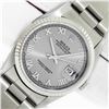 Image 1 : Rolex Men's Stainless Steel Slate Grey Roman Datejust Watch With Box And Booklets