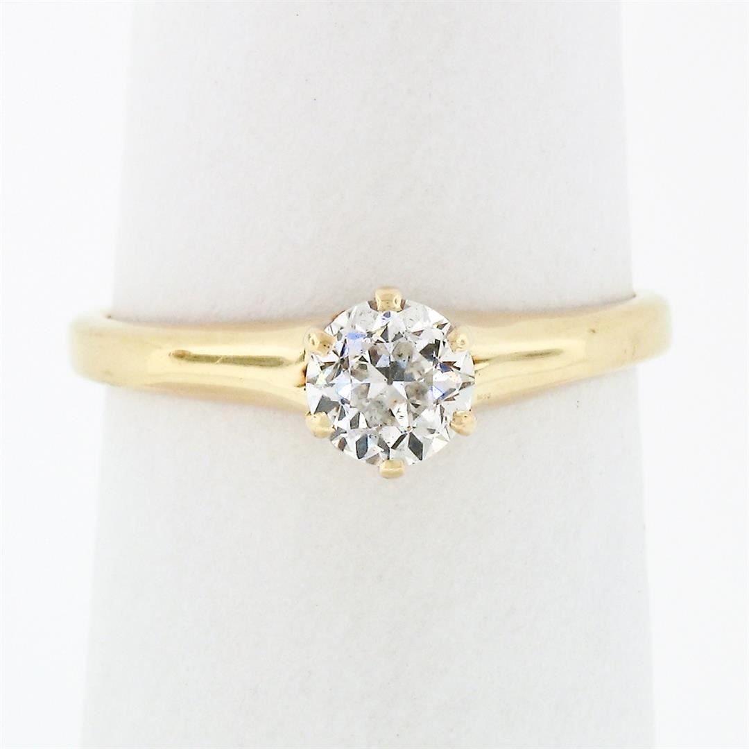 Antique Victorian 14k Gold 0.50 ctw Old Mine Cut Diamond Six-Prong ...