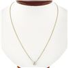 Image 1 : New 14k Yellow Gold 0.65 ctw Bezel Set Round Diamond Solitaire Pendant Necklace