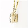 Image 4 : New 14k Yellow Gold 0.65 ctw Bezel Set Round Diamond Solitaire Pendant Necklace